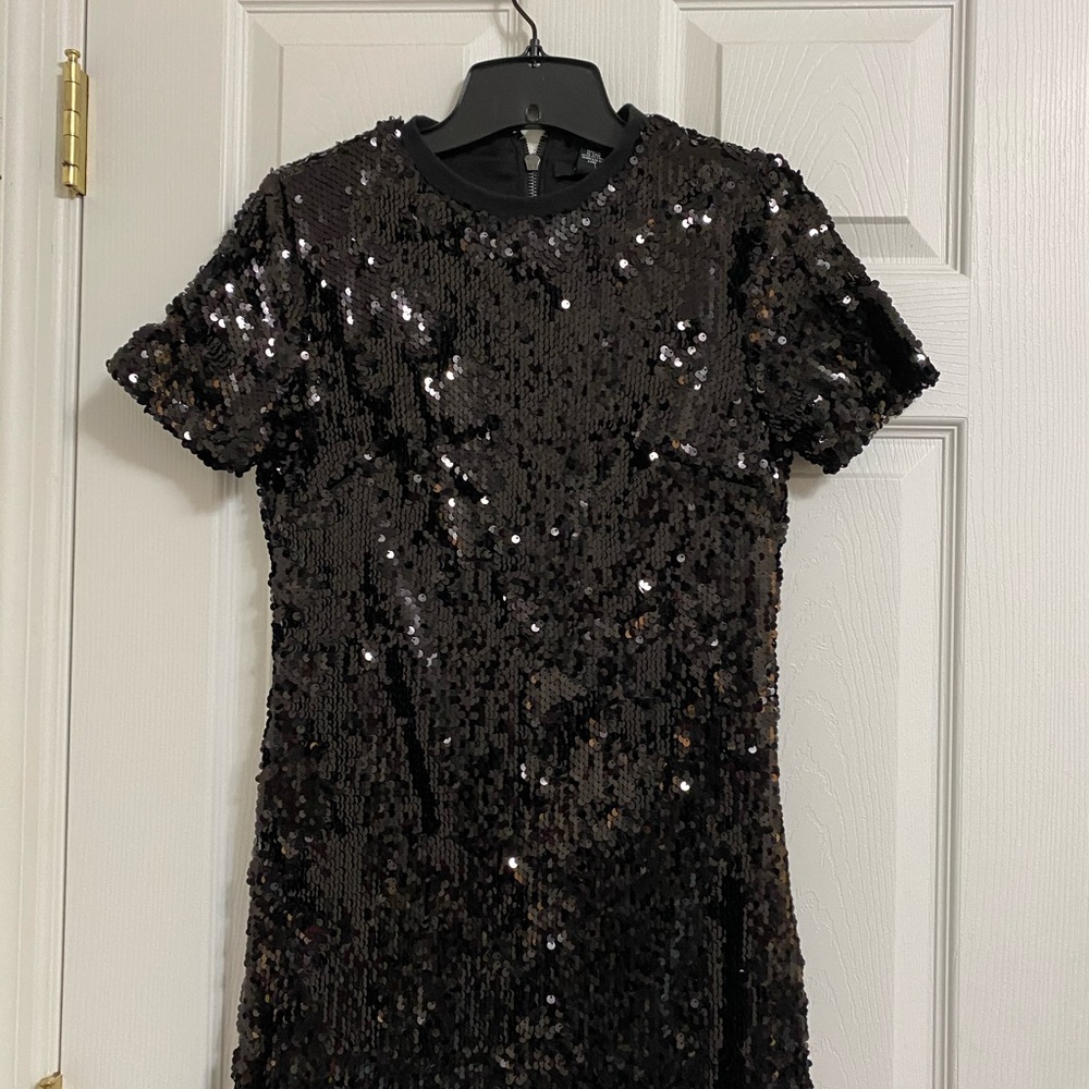 Black sequin T-shirt dress